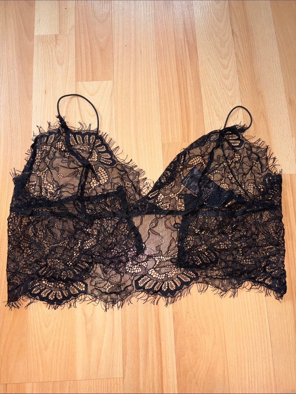 Topshop Black Floral Lace Bralette